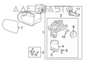 Oglindă laterală dreapta Volvo XC90 16-22, semnalizator, încălzire, auto-întunecare, BSM