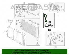 Трубка кондиционера печка3 ряд-компрессор Volvo XC90 16-22