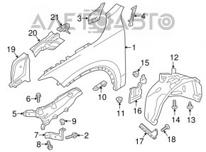 Suport aripi față stânga superioară Volvo XC90 16-22 nou OEM original