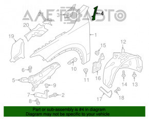 Capacul aripii stângi interioare Volvo XC90 16-22 nou OEM original