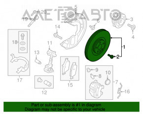 Placă de frână față dreapta Volvo XC90 16-22 366mm nouă OEM originală