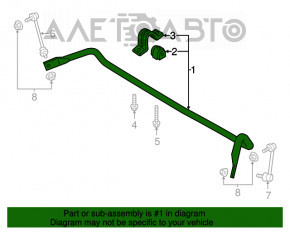 Stabilizatorul frontal Volvo XC90 16-22 T5, T6