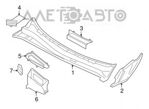 Накладка решетки дворников Volvo XC90 16-22