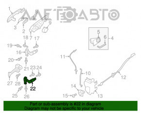 Buclele ușii din față dreapta inferioară Volvo XC90 16-22.