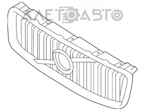Решетка радиатора grill со значком Volvo XC90 16-19 серая, обрамление хром, под камеру