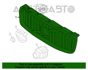 Grila radiatorului cu emblema Volvo XC90 16-19 gri, cu ramă cromată, pentru cameră