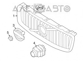 Grila radiatorului cu emblema Volvo XC90 16-19 gri, cu ramă cromată, pentru cameră