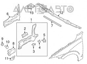 Кронштейн решетки дворников Volvo XC90 16-22