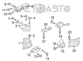 Pernele motorului stânga Volvo XC90 16-22 T5, T6