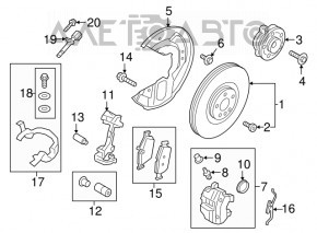 Placă de frână față stânga Volvo XC90 16-22 345mm nouă OEM originală