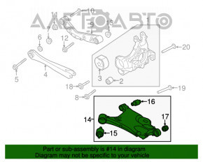 Maneta inferioară din spate dreapta pentru Volvo XC90 16-22 cu suspensie pneumatică