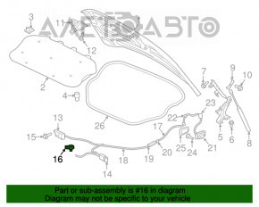 Manerul de deschidere a capotei Volvo XC90 16-22, sub capot, nou, original