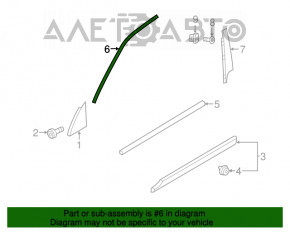 Garnitură ușă față stânga superioară Volvo XC90 16-22 crom, complet cu garnitură