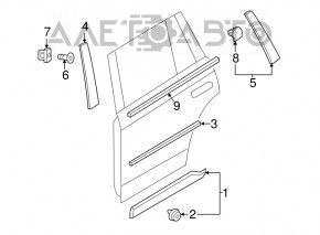 Turnul usii spate stanga sus Volvo XC90 16-22 nou original OEM