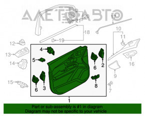 Capacul ușii, cartela frontală stânga Volvo XC90 16-22 piele gri.