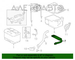 Conductă de aer pentru baterie, partea de sus, Acura TLX 15- 3.5