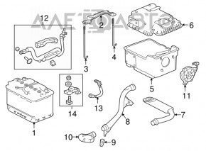 Conductă de aer pentru baterie, partea de sus, Acura TLX 15- 3.5