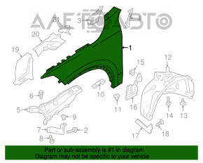 Aripa față stânga Volvo XC90 16-22 T5, T6, aluminiu, gri 714