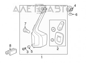 Lampa exterioară aripă stângă Volvo XC90 16-22 LED, fisură în parbriz.