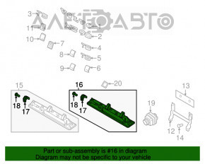 Placa de iluminare a numărului de la ușa portbagajului Volvo XC90 16-22 cu mâner, pentru cameră