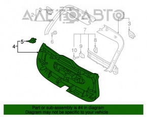 Capacul portbagajului inferior al usii Volvo XC90 16-22 cu deschidere electrică, gri.