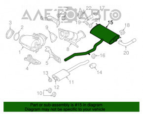 Tubul de evacuare din spate pentru Volvo XC90 16-18 T6