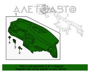 Panoul frontal cu AIRBAG pentru Volvo XC90 16-22 cu un display de avertizare fugitiv.