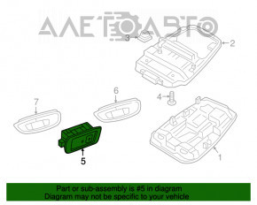 Plafonul de iluminare dreapta pentru Volvo XC90 16-22 gri