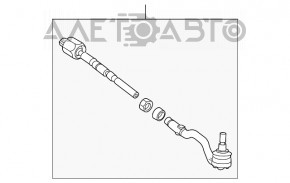 Bară de direcție cu capăt de tijă stânga pentru BMW X5 E70 07-13, cu manșon crăpat.