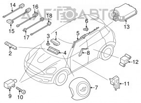 Airbagul din volanul șoferului pentru Mini Cooper Countryman R60 10-16.