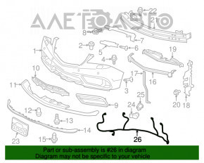 Cablu de conectare pentru bara de protecție față cu senzori de parcare pentru Acura MDX 14-16