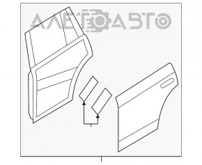 Дверь голая задняя левая Volvo XC90 16-22