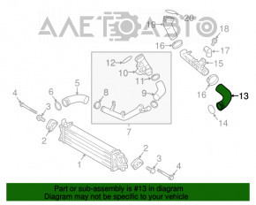 Патрубок интеркулера левый первый Volvo XC90 16-22 T5, T6 OEM