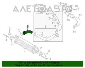 Патрубок интеркулера правый первый Volvo XC90 16-22 OEM