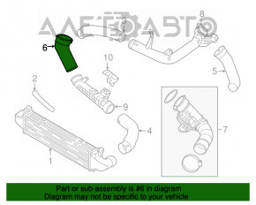 Патрубок интеркулера левый третий Volvo XC90 16-22 T5, T6