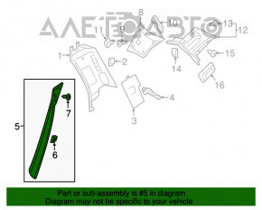 Capacul barei spate dreapta inferioara Volvo XC90 16-22 negru, prinderea este rupta, zgarieturi