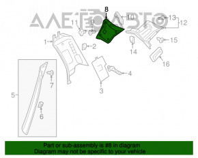 Capacul barei spate dreapta superioara Volvo XC90 16-22 gri.