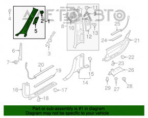 Capacul amortizorului frontal stânga Volvo XC90 16-22 gri, pentru curățare