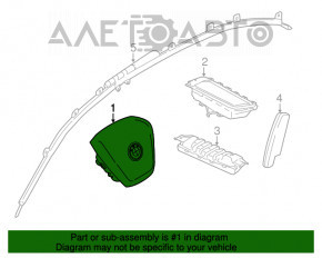 Airbag-ul de siguranță în volan pentru șoferul BMW 7 G11 G12 16-22, negru.