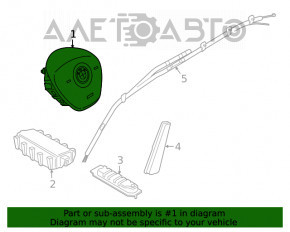 Airbagul de siguranță în volan pentru șoferul BMW X1 F48 16-22, negru.