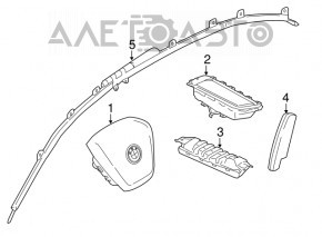 Airbag airbag în volanul șoferului BMW 5 G30 17-23 piele neagră, crăpat