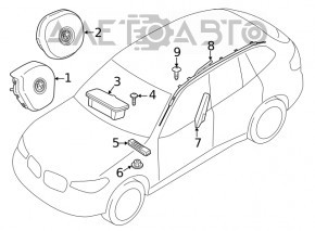 Подушка безопасности airbag в руль водительская BMW X3 G01 18- черная тип 1