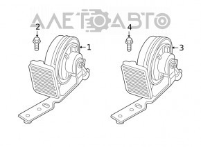 Сигнал LOW Volvo XC90 16-21 с кронштейном OEM