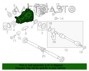 Diferențialul spate reductor BMW 5 F10 10-17 3.0T cutie de viteze automată 76k, cu cuplaj