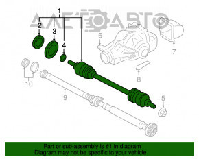 Привод полуось задняя левая BMW X3 F25 11-17 2.0T ржавая