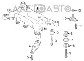 Capacul spate al suspensiei stânga BMW 5 F10 10-17 spate