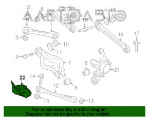 Capacul manetei stângi din spate pentru arc BMW 3 F30 12-18 este zdrobit, uzat