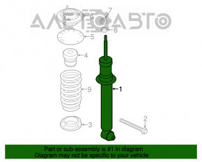 Suport amortizor asamblat spate dreapta BMW 5 F10 11-16 2.0T, 3.0T AWD