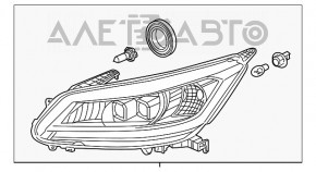 Farul din față dreapta asamblat pentru Honda Accord 16-17 LED