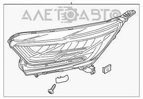 Фара передняя правая голая Honda CRV 20-22 LED